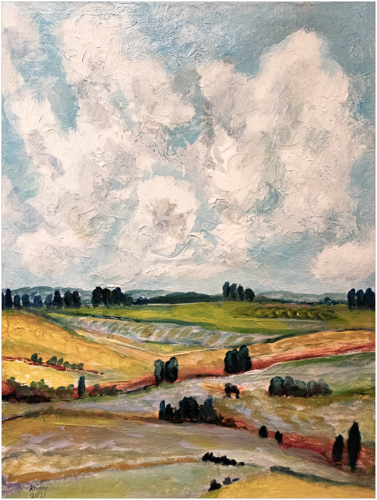 Paysage avec champs de lavande