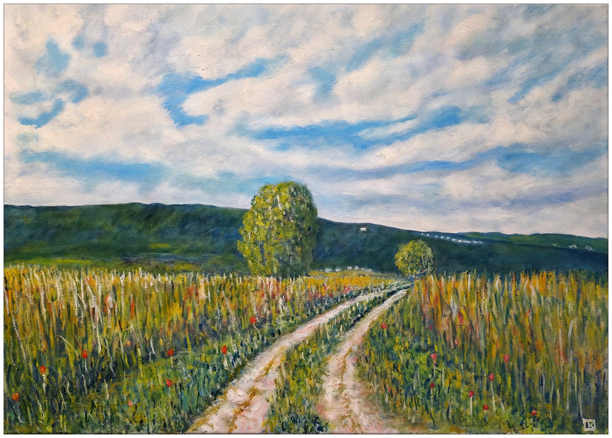 Chemin à travers le maïs