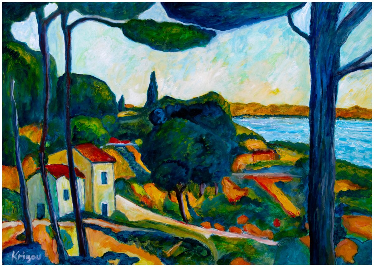 Paysage aux environs de Cassis réf. CS0323 - 70 × 50 - Retouches effectuées le 4 août 2024 - premiers travaux le 12 janvier 2023