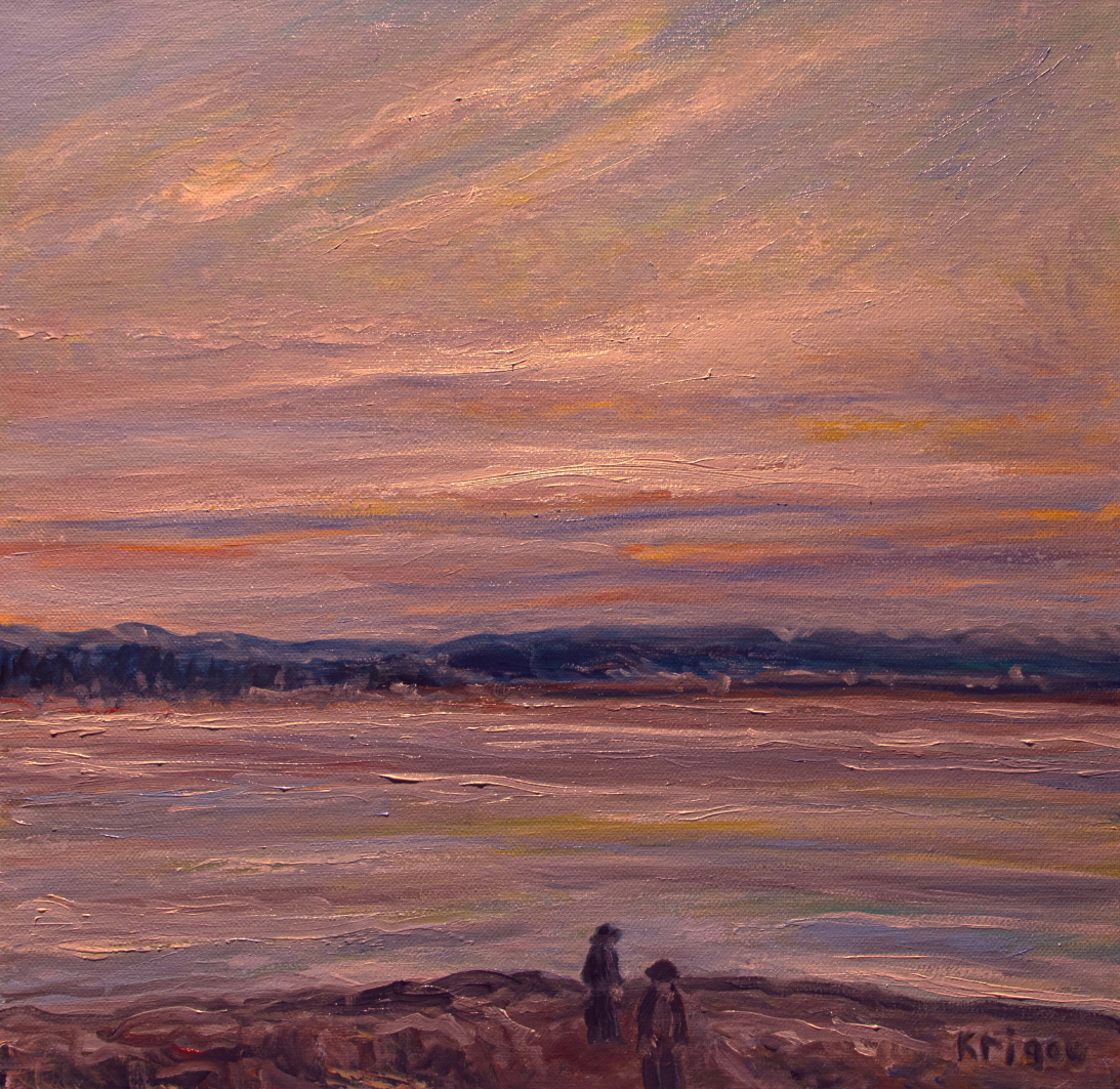 La nuit tombe sur la rivière