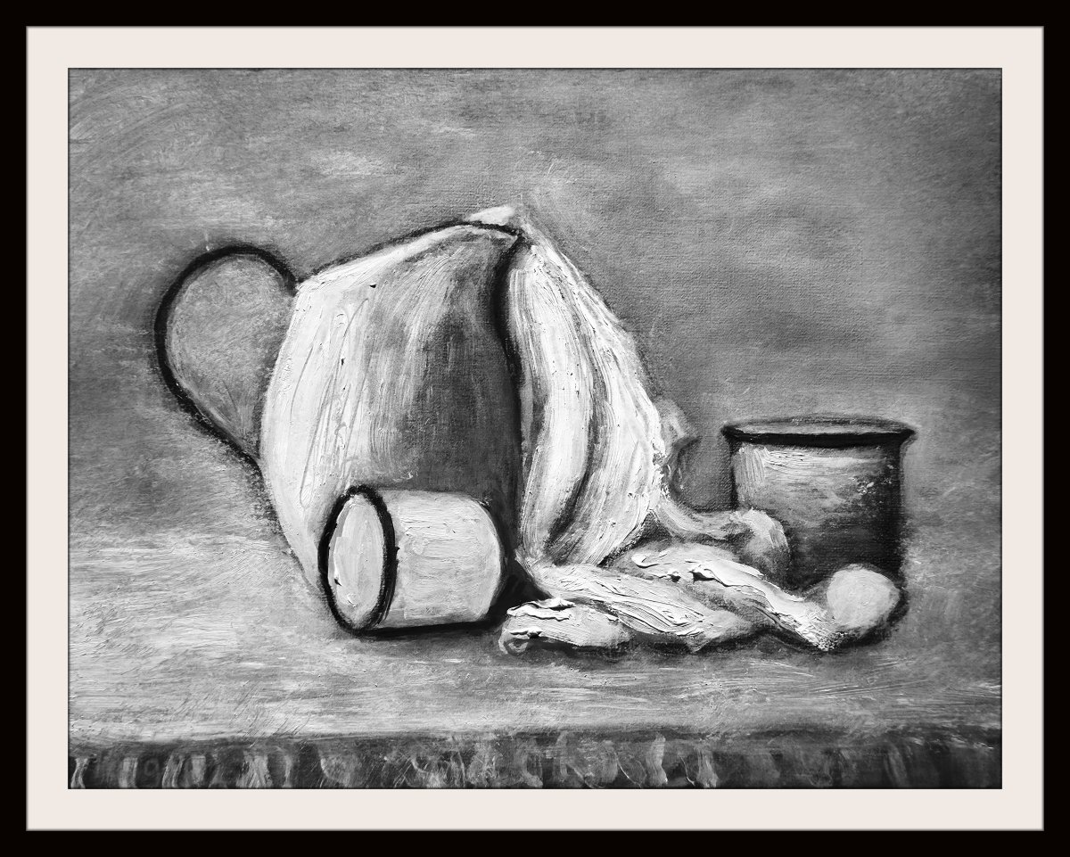 Nature morte en noir et blanc