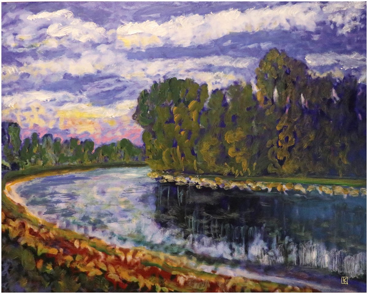 Au bord de l'Aar à la nuit tombante 