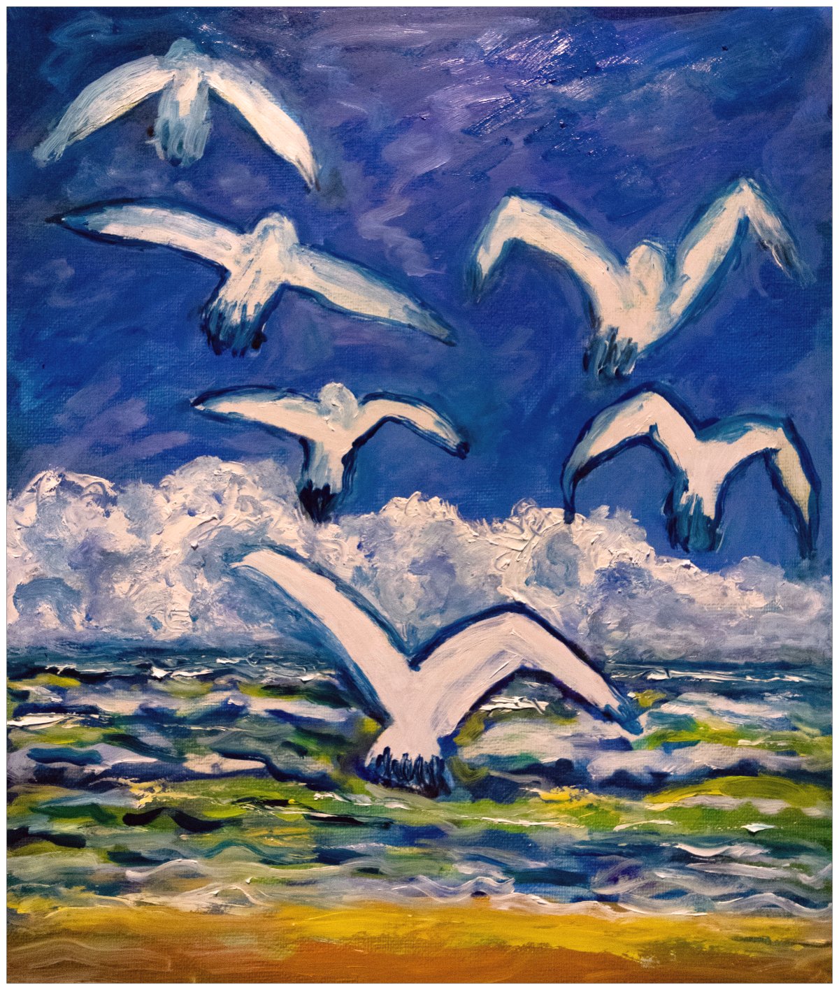 Mouettes en bord de mer