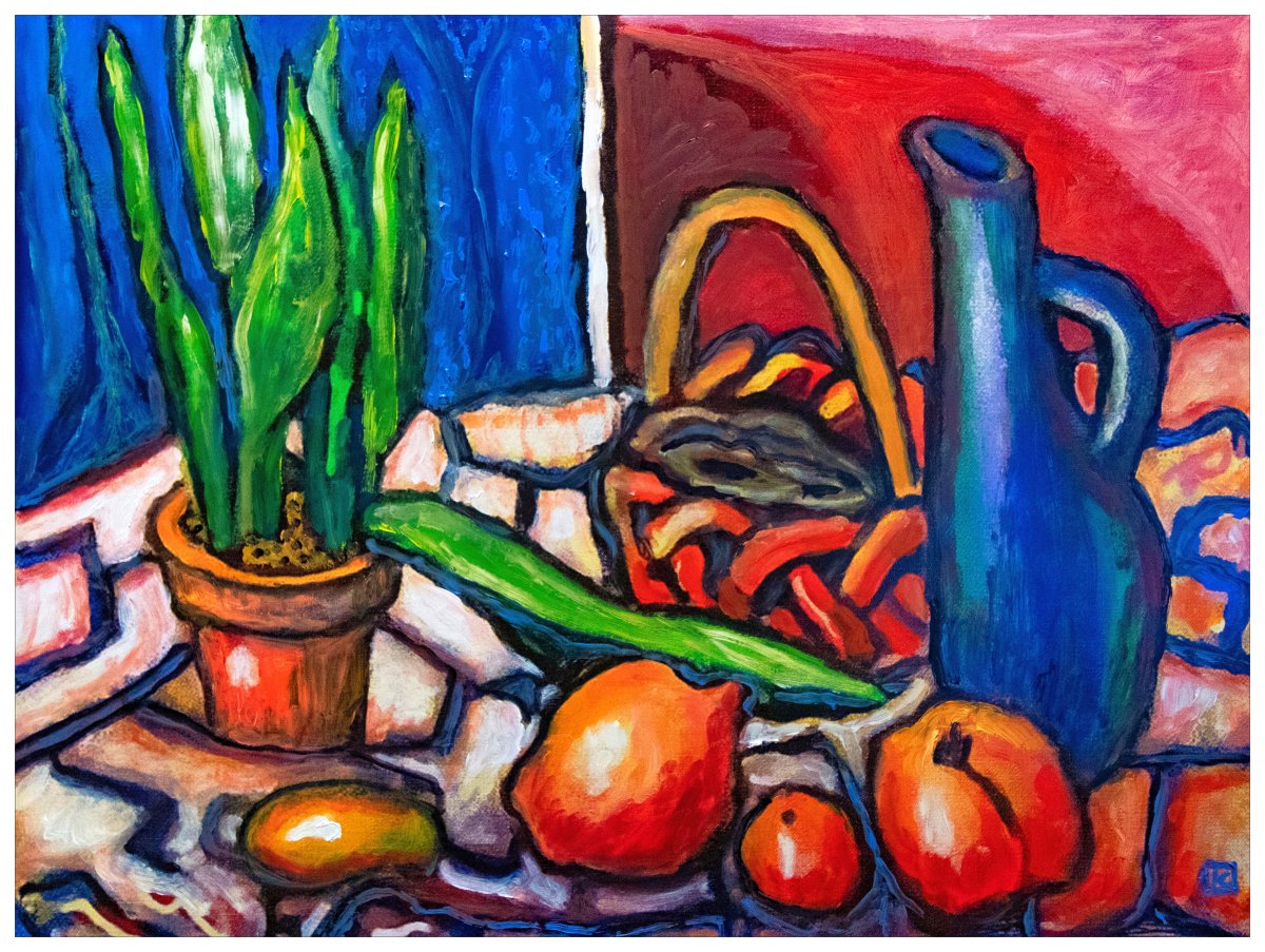 Nature morte en style ligne claire