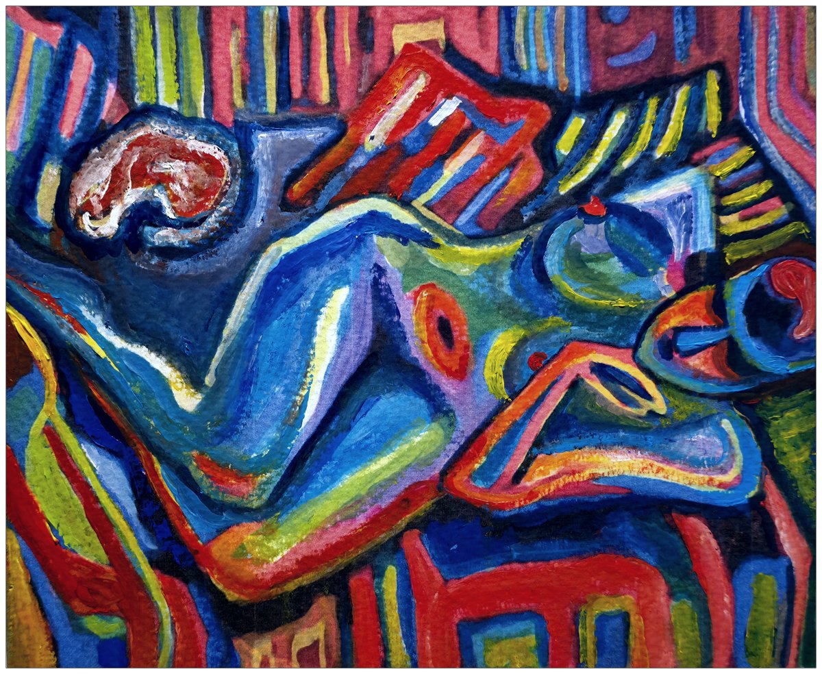 Nu allongé avec un chat 