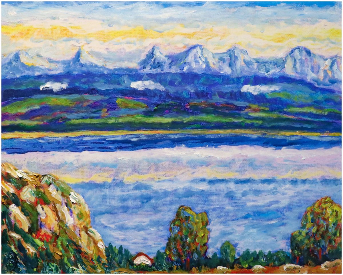 Reflets du soir sur le lac 