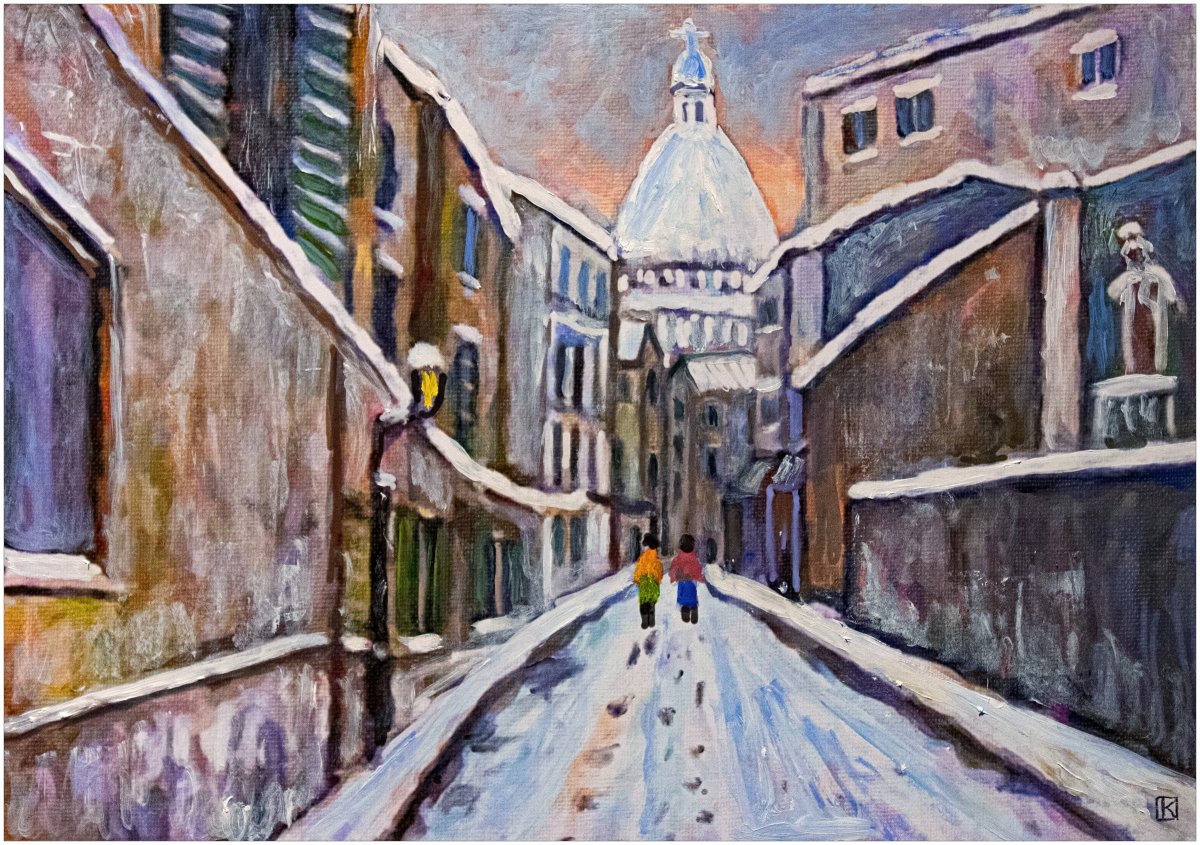 Ruelle de Montmartre en hiver 
