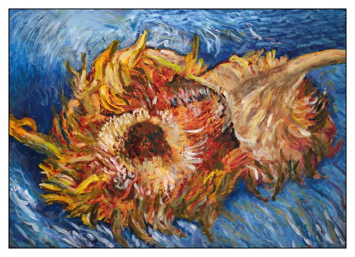 Les vieux tournesols - clin d'œil à Van Gogh