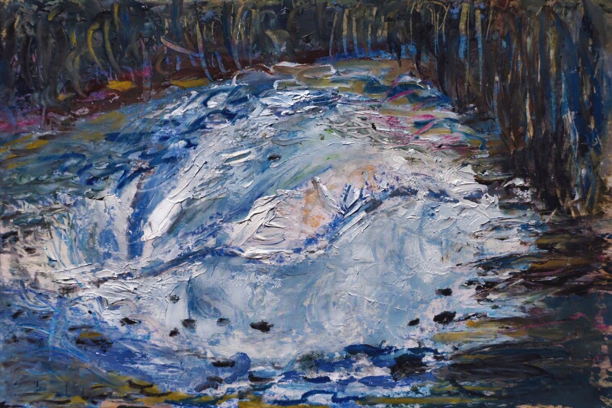 Reflets du ciel dans l'eau de l'étang