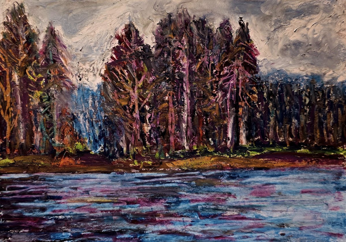 Sapins au bord de l'étang
