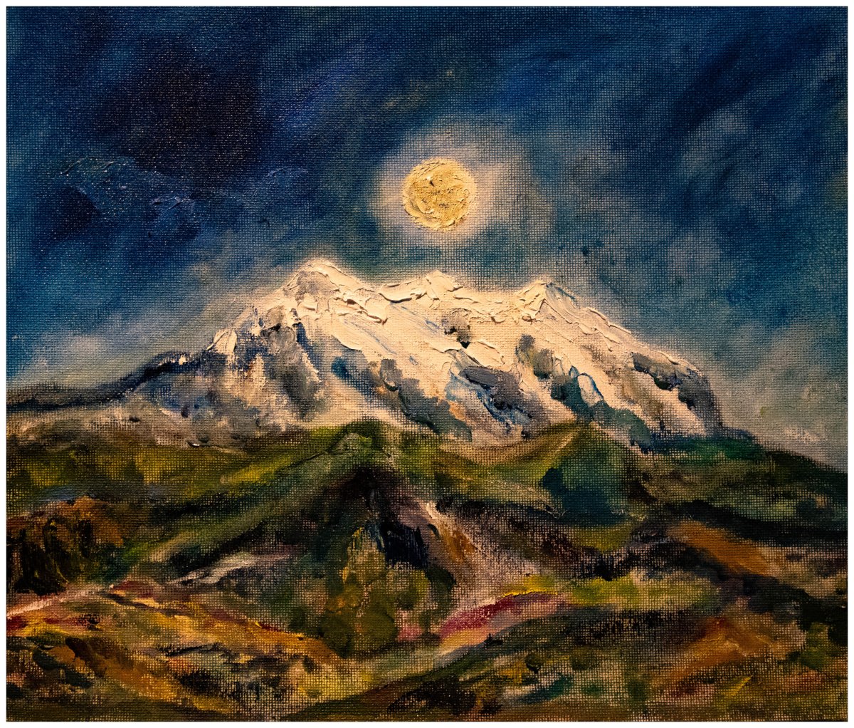 Pleine lune sur l'Illimani