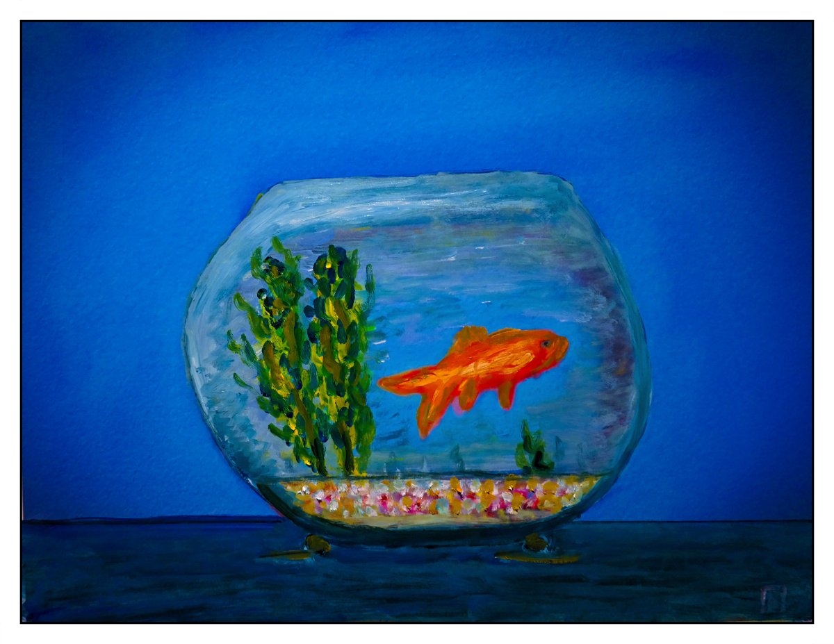 Poisson rouge dans un bocal 