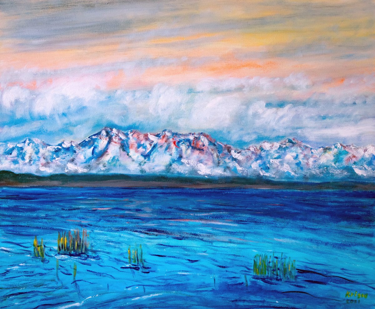 Coucher de soleil sur le lac Titicaca