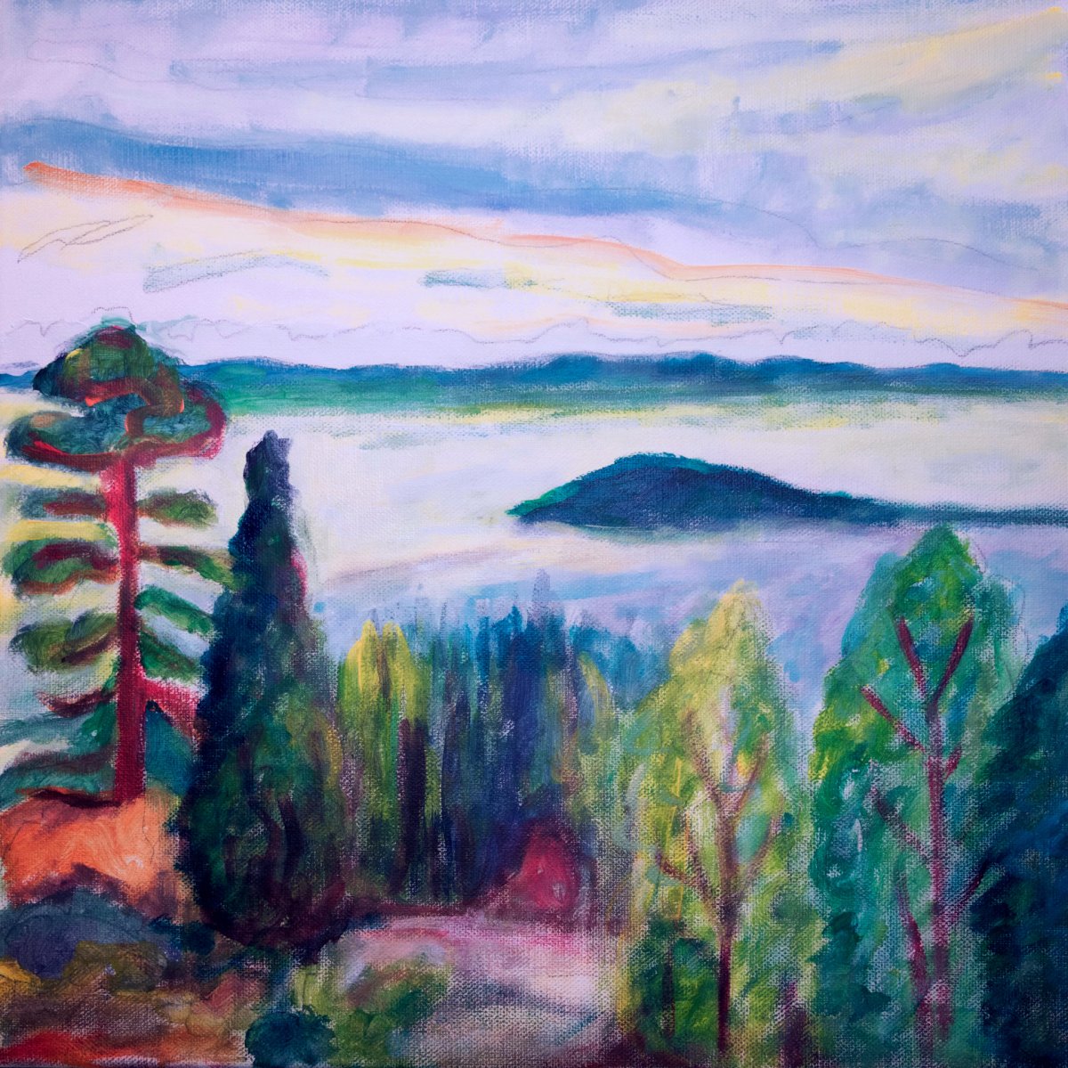 Version 1 à l'acrylique