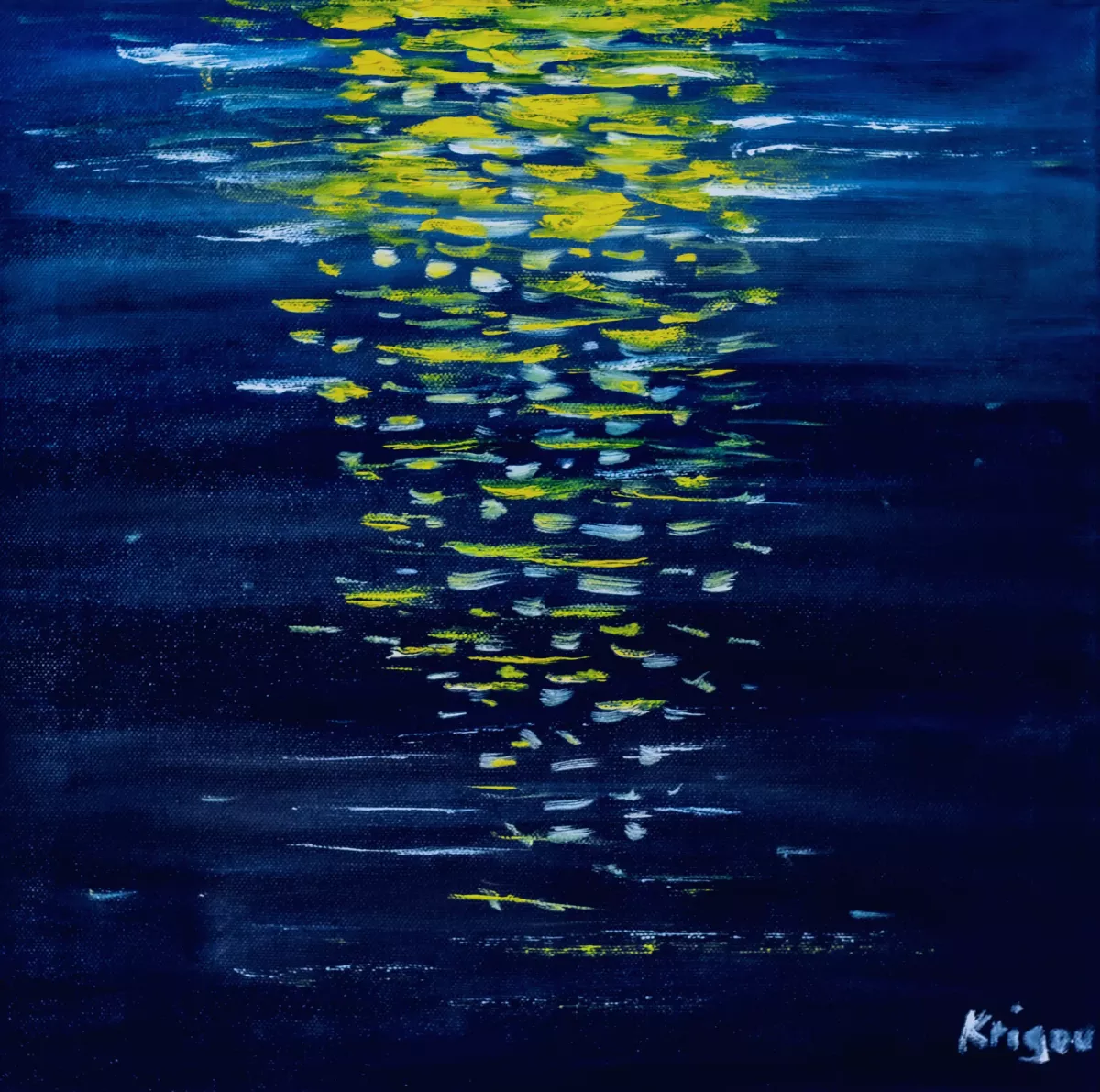 Reflets sur l'eau dans la nuit