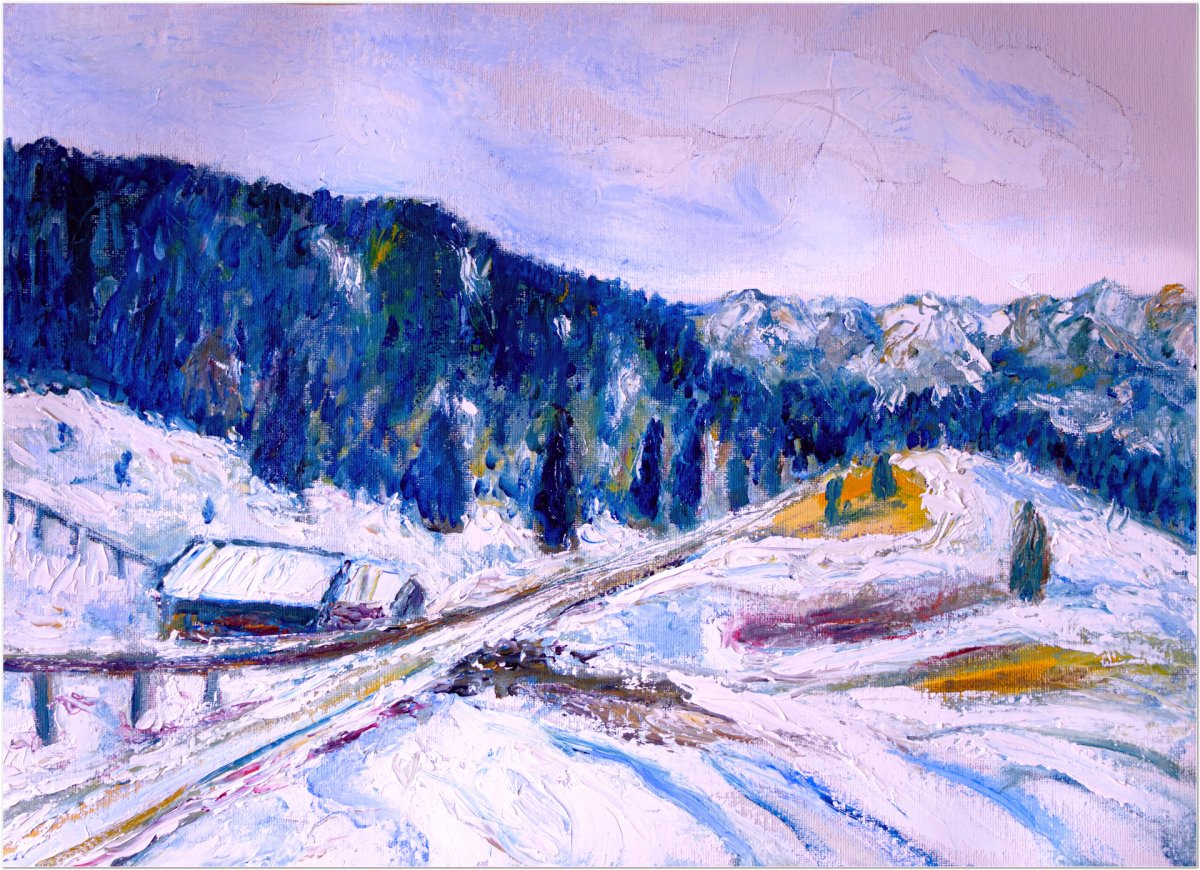 Paysage d'hiver à la fonte des neiges - version I