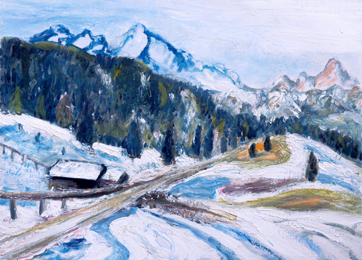 Paysage d'hiver à la fonte des neiges - version II