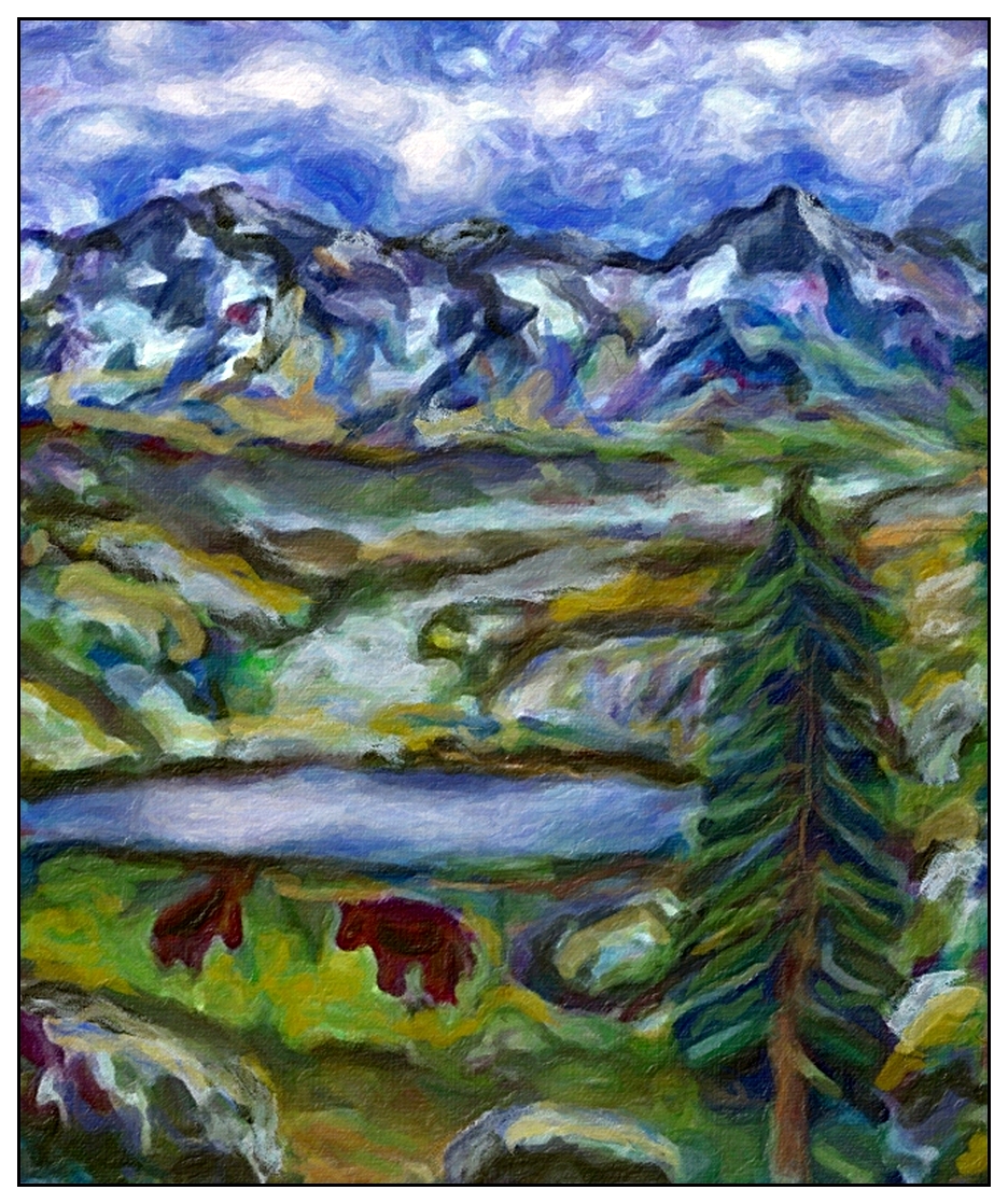 Deux ours dans la montagne