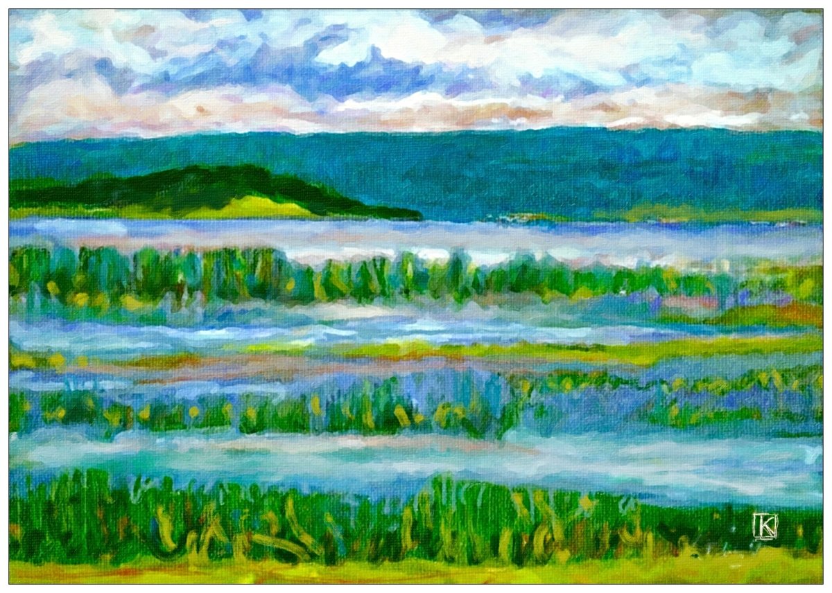 Au bord du lac, près de l'île 