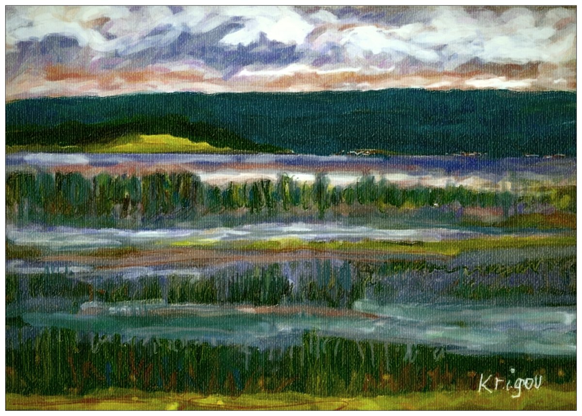 Tombée de la nuit au bord du lac