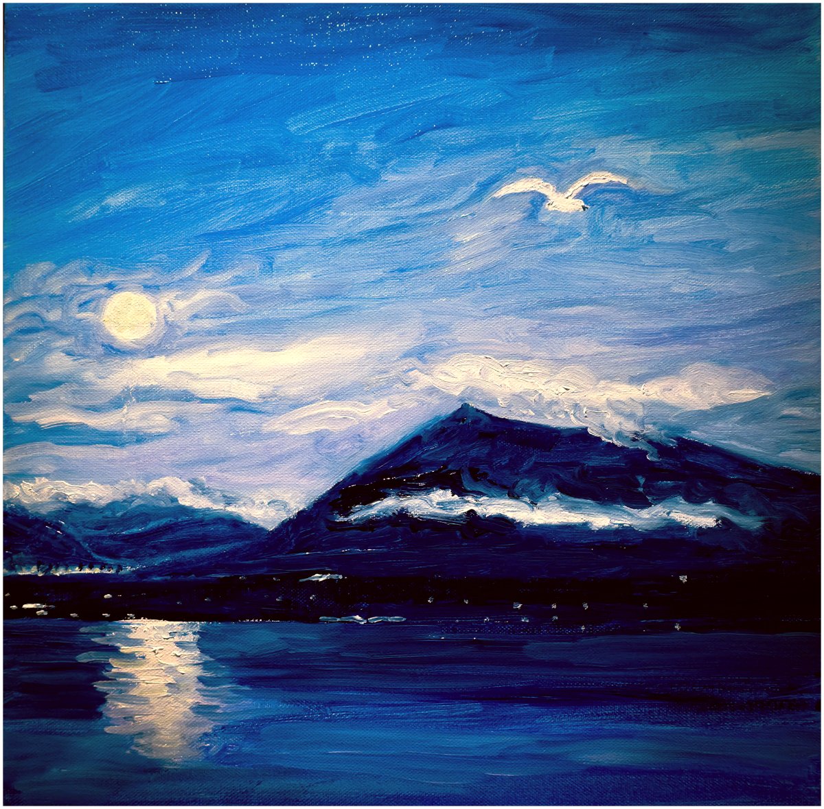 Crépuscule et pleine lune sur le Niesen
