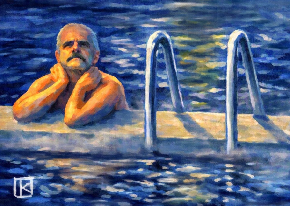 Au bord de la piscine