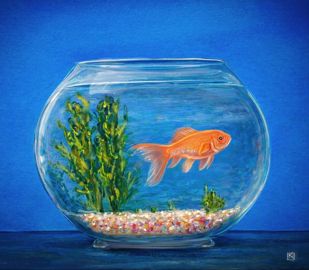 Poisson rouge dans un bocal