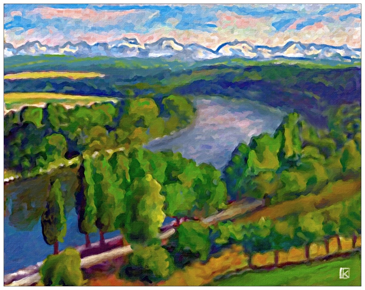 L'Aar et vue sur les Alpes