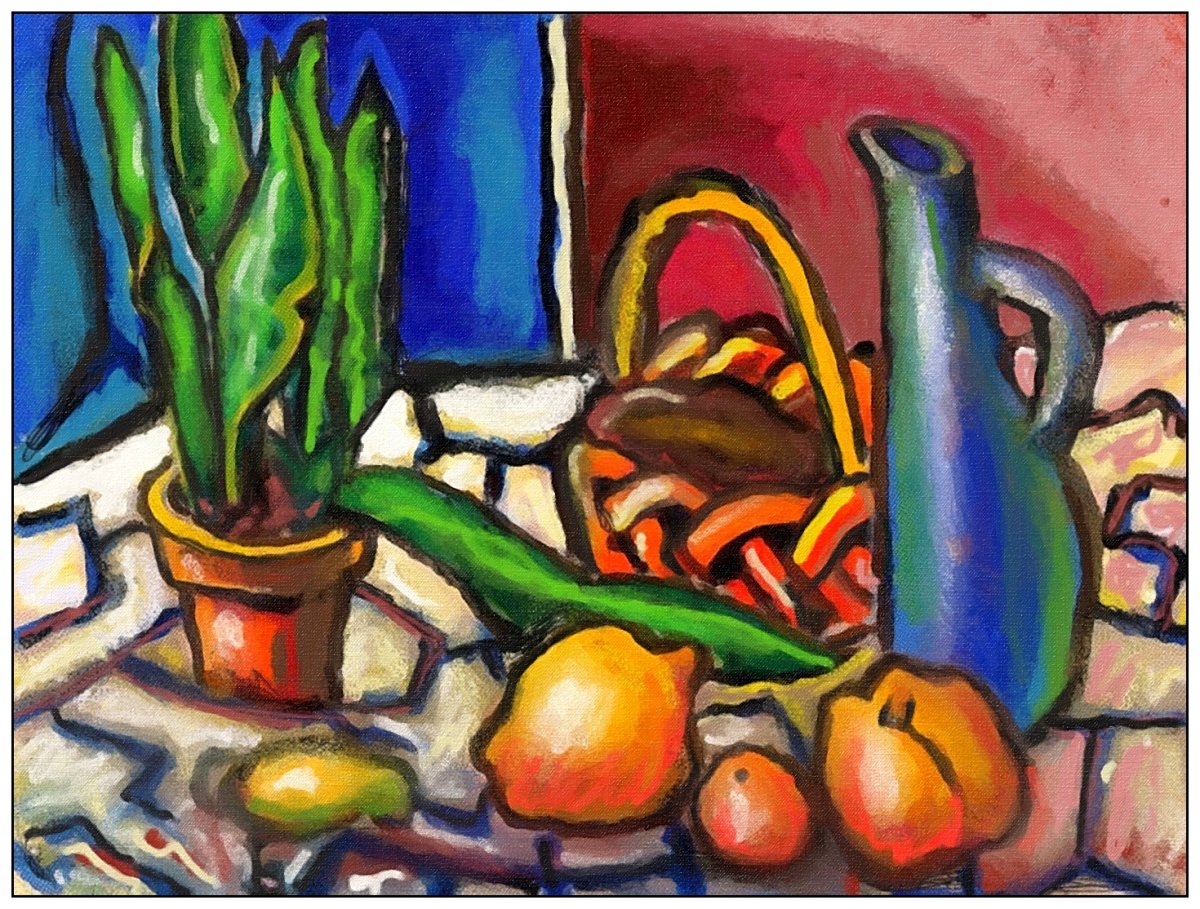 Nature morte en style ligne claire 