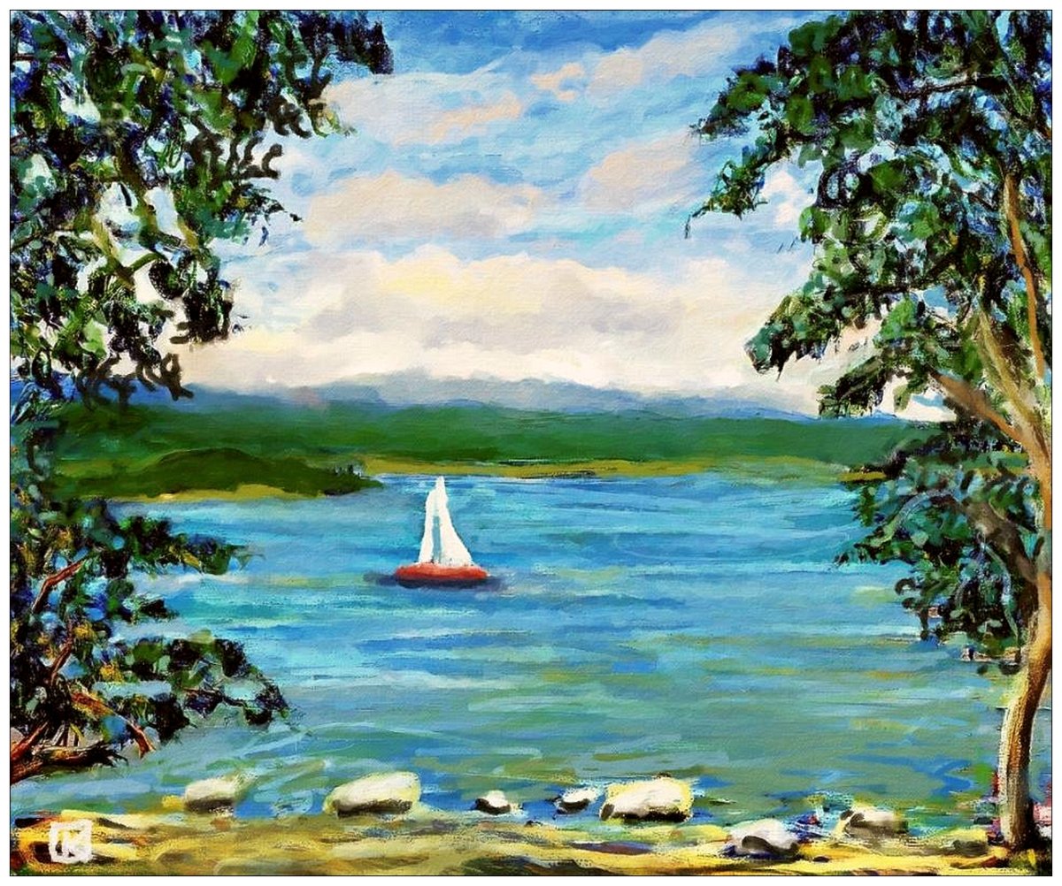 Voilier devant l'île St.Pierre