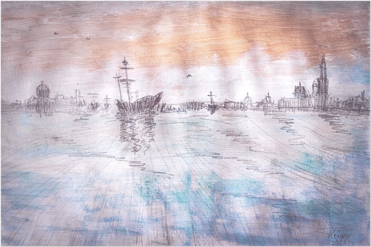 Ville imaginaire aux temps anciens, de type vénitien