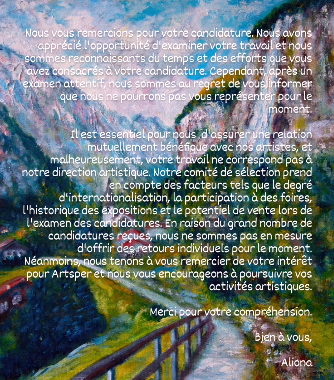 Postulation chez Artsper refusée 
