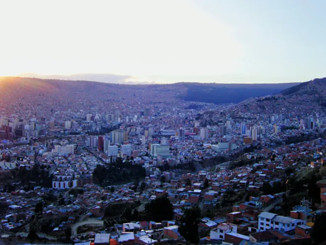 La Paz au soleil couchant