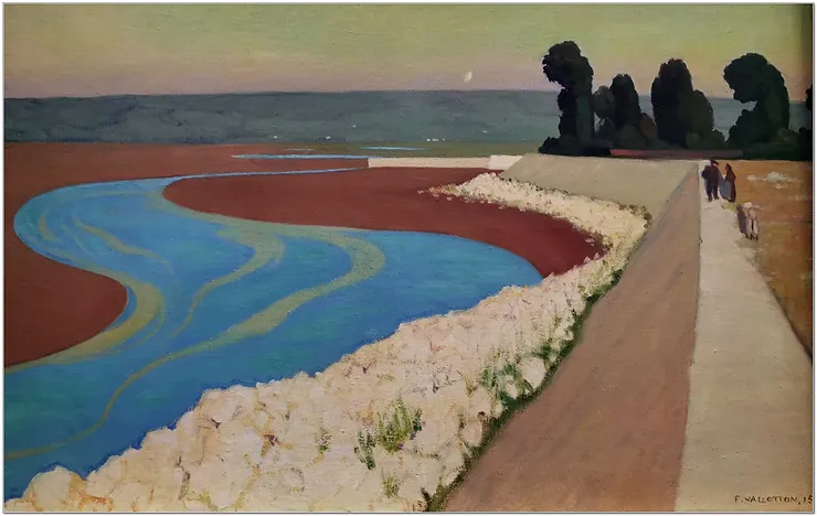 Félix Valotton - Digue d'Honfleur, soleil couchant 1915