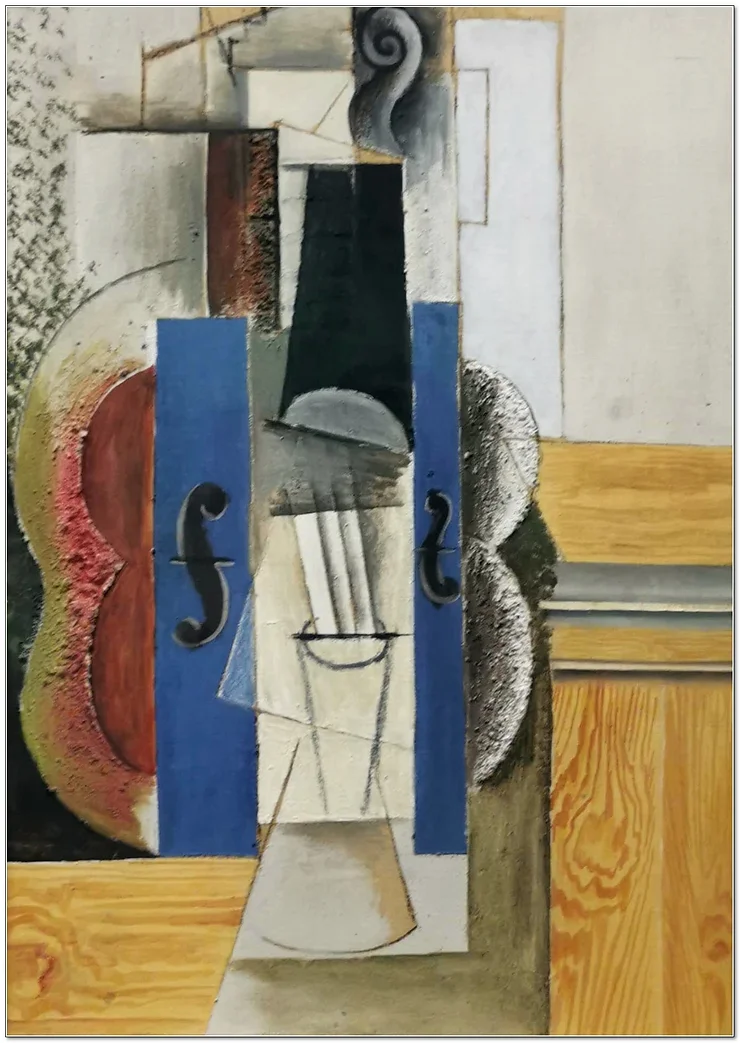 Pablo Picasso - Un violon accroché au mur 1913