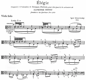 Elégie pour alto solo de Stravinsky 