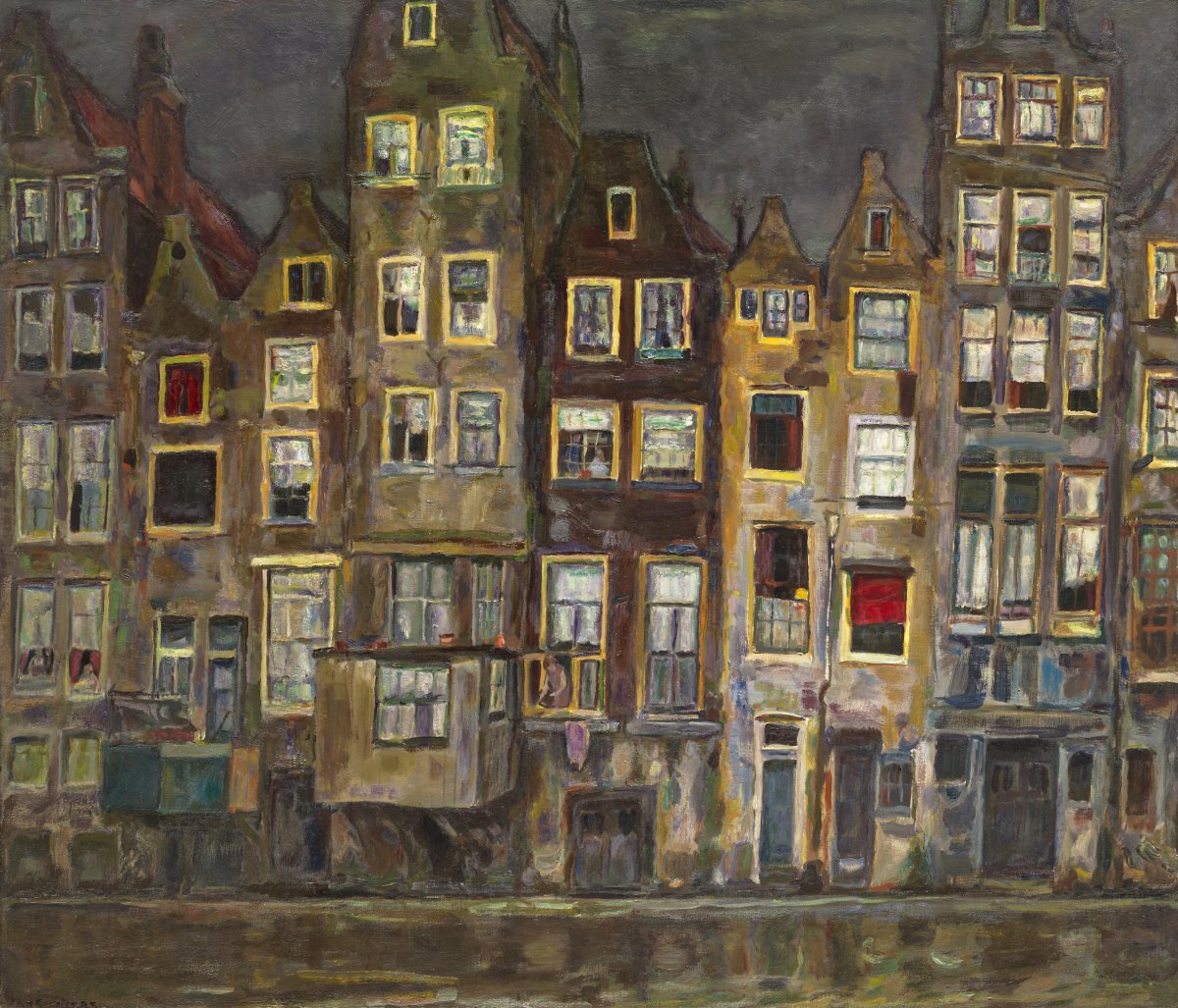 Maisons sur l'Oudezijds Achterburgwal à Amsterdam, 1927