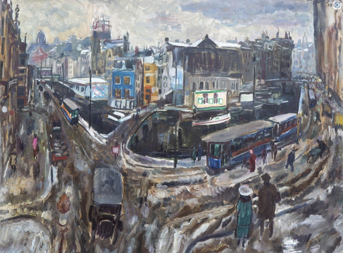 Le Rokin à Amsterdam sous la neige, 1922