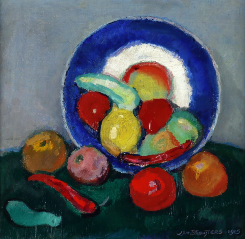 Nature morte avec plat bleu et fruits, 1915