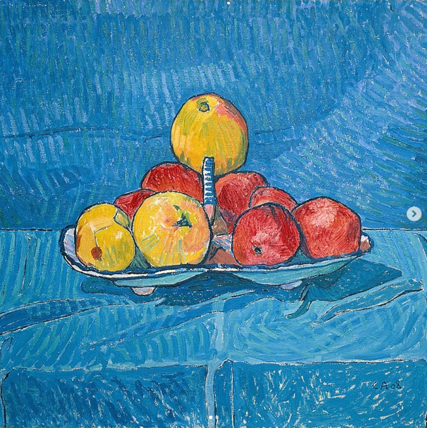 Pommes sur bleu, 1908