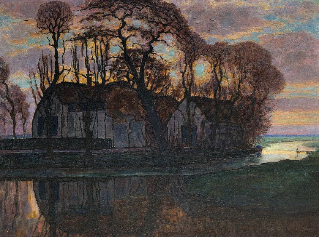 Ferme près de Duivendrecht, le soir (vers 1916)