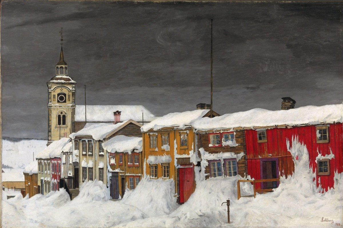  Rue à Røros en hiver (1903)