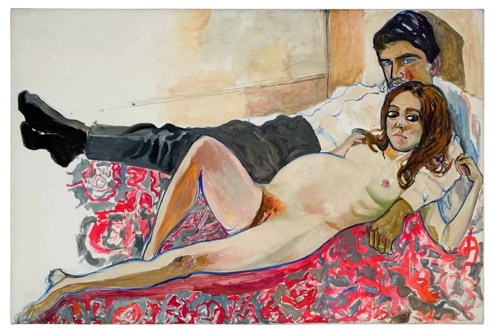 Julie enceinte et Algis, 1967, Huile sur toile, 107,6 x 161,9 cm