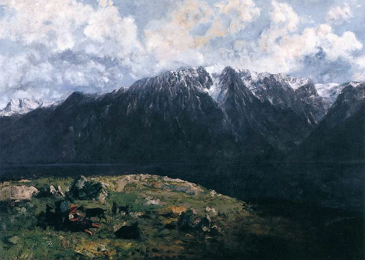Vue panoramique des Alpes, Les Dents du Midi (1877)