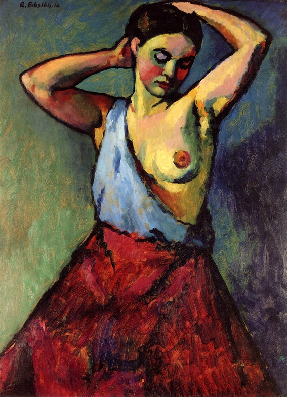 Fille à la jupe rouge, 1910