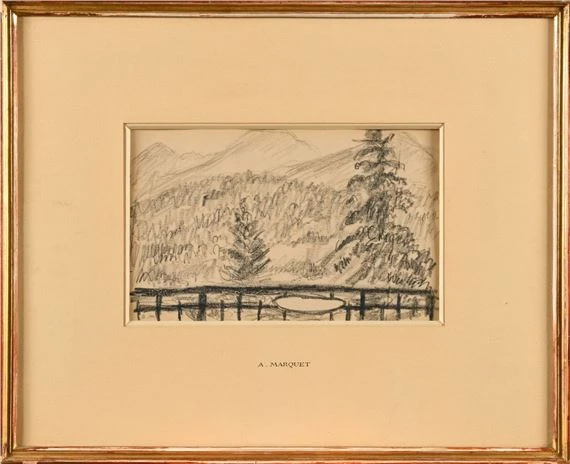 Esquisse - Paysage avec barrière