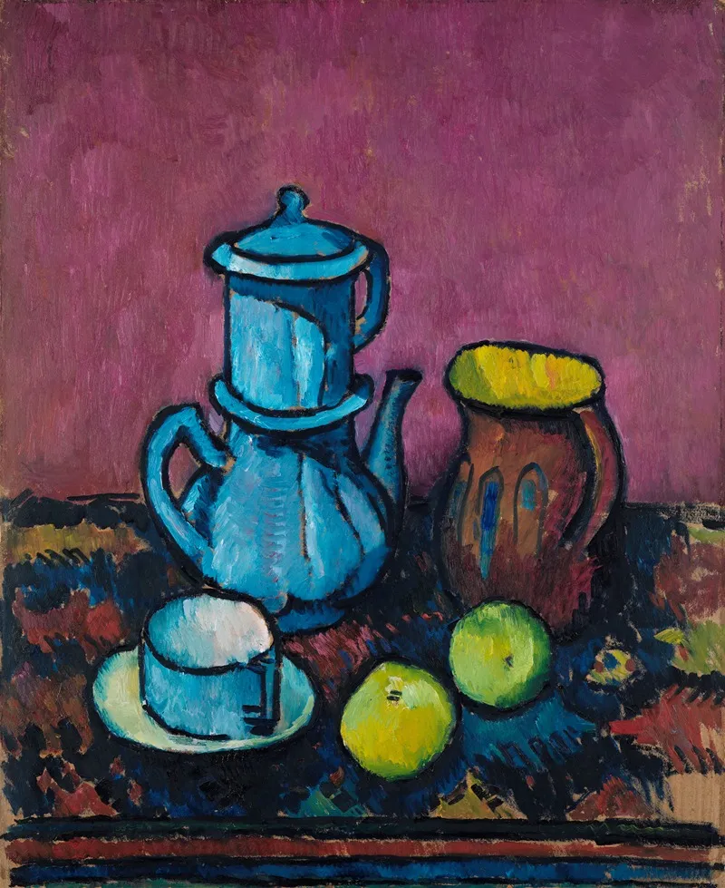 Nature morte avec vaisselle de café et pommes (environ 1909-1910)