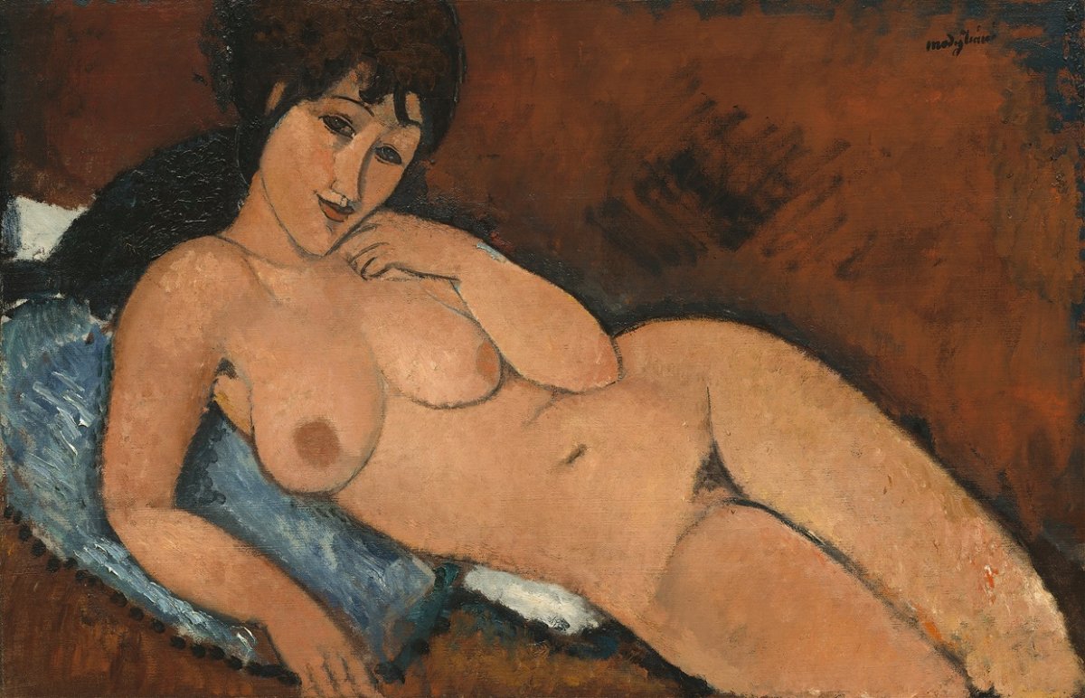 Nu sur un coussin bleu (1917)