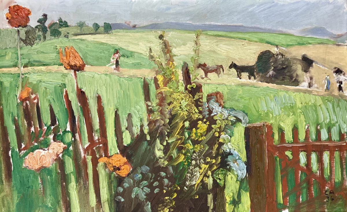 Petite récolte de foin avec des coquelicots, 1936