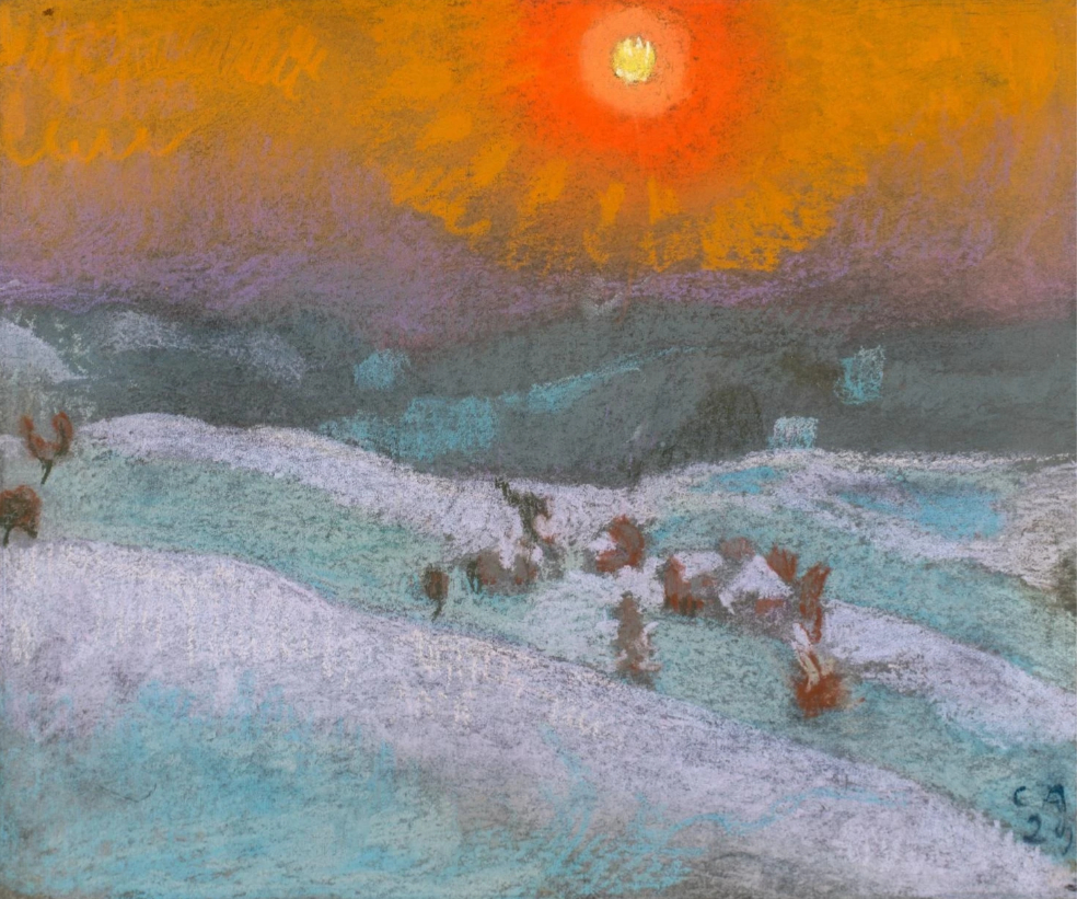 Paysage d'hiver avec coucher de soleil, 1929